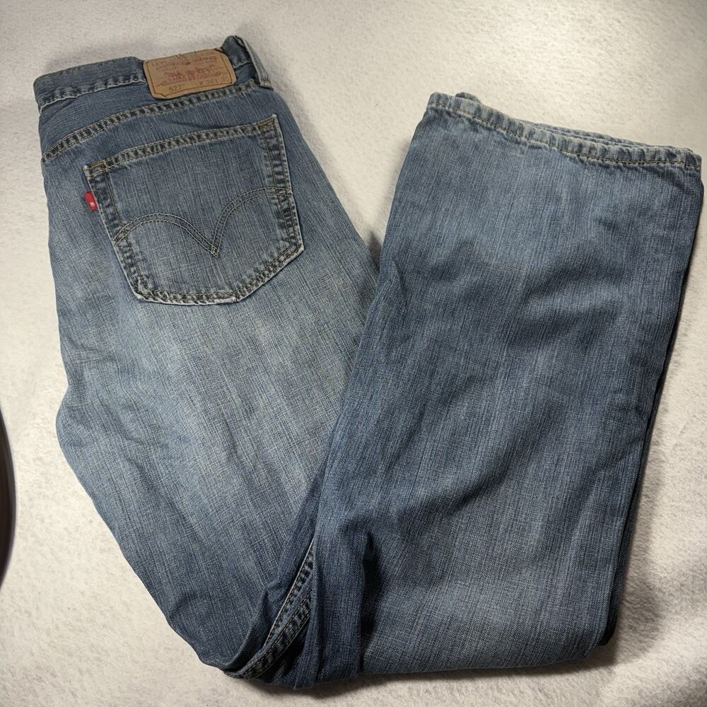 Levis 527 Jeans Mens 36 Boot Cut Low Rise Slim Fit Medium Wash Cotton Denim